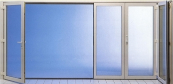 EuroLine Folding Door, folding panels partially opened