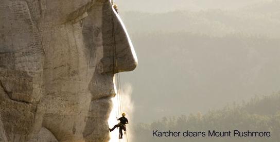 Karcher pressure washers cleaning the Mount Rushmore National Monument