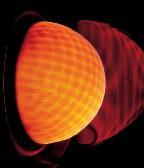 Viessmann Vitodens 200 flameless gas burner burning red hot